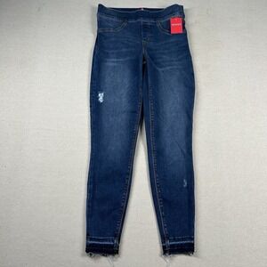 Spanx Pants Womens Sm Distressed‎ Denim Legging Medium Wash Stretch Tummy
